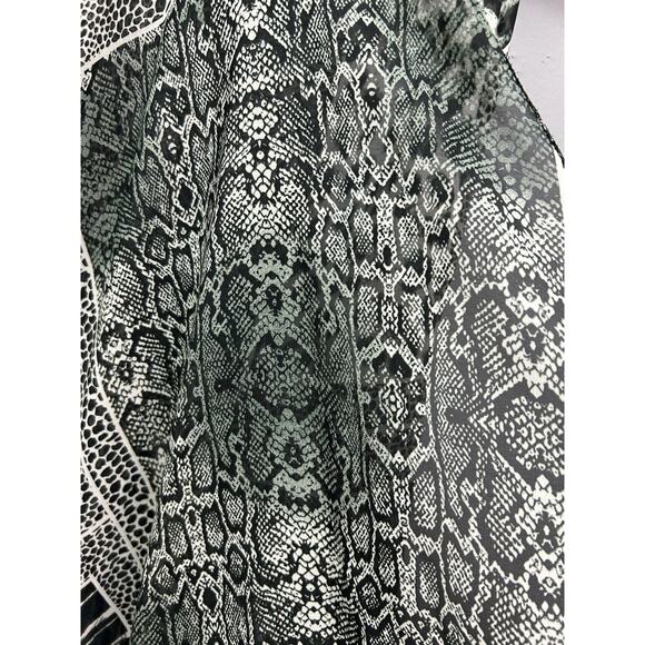 Open Front Animal Print Sheer Womens Small Black White Snake Light Flowy Spring - Picture 4 of 5